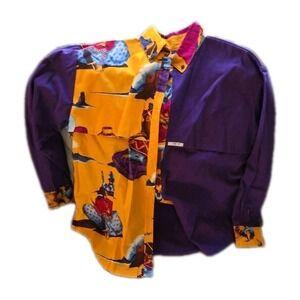 Vtg Rodney Anderson's Lazy "R" Western Shirt Medium – Austin Texas Art Print 80s